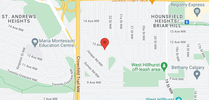 map of 2211 12 Avenue NW